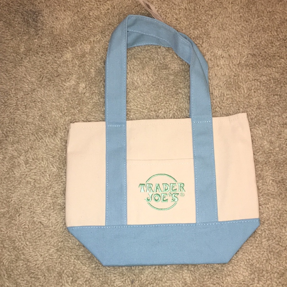 Trader Joe’s Mini Pastel Canvas Tote Bag - Picture 2 of 7